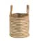 14'' Handwoven Stripe Natural Cotton and Jute Boho Chic Basket Planter